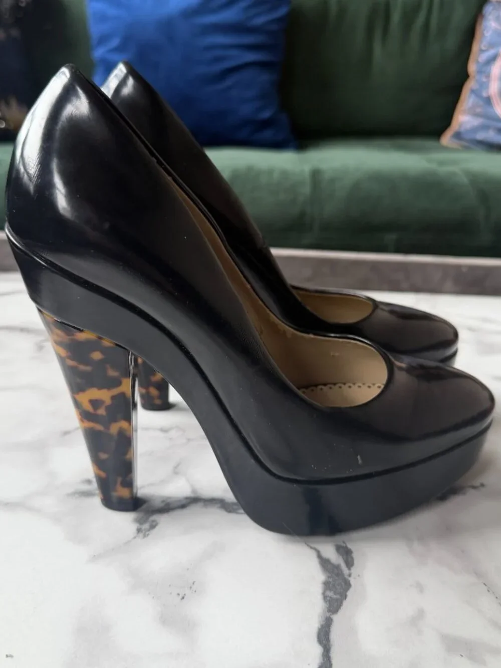 Stella McCartney Black Tortoise Shell Platforms Size 37.5